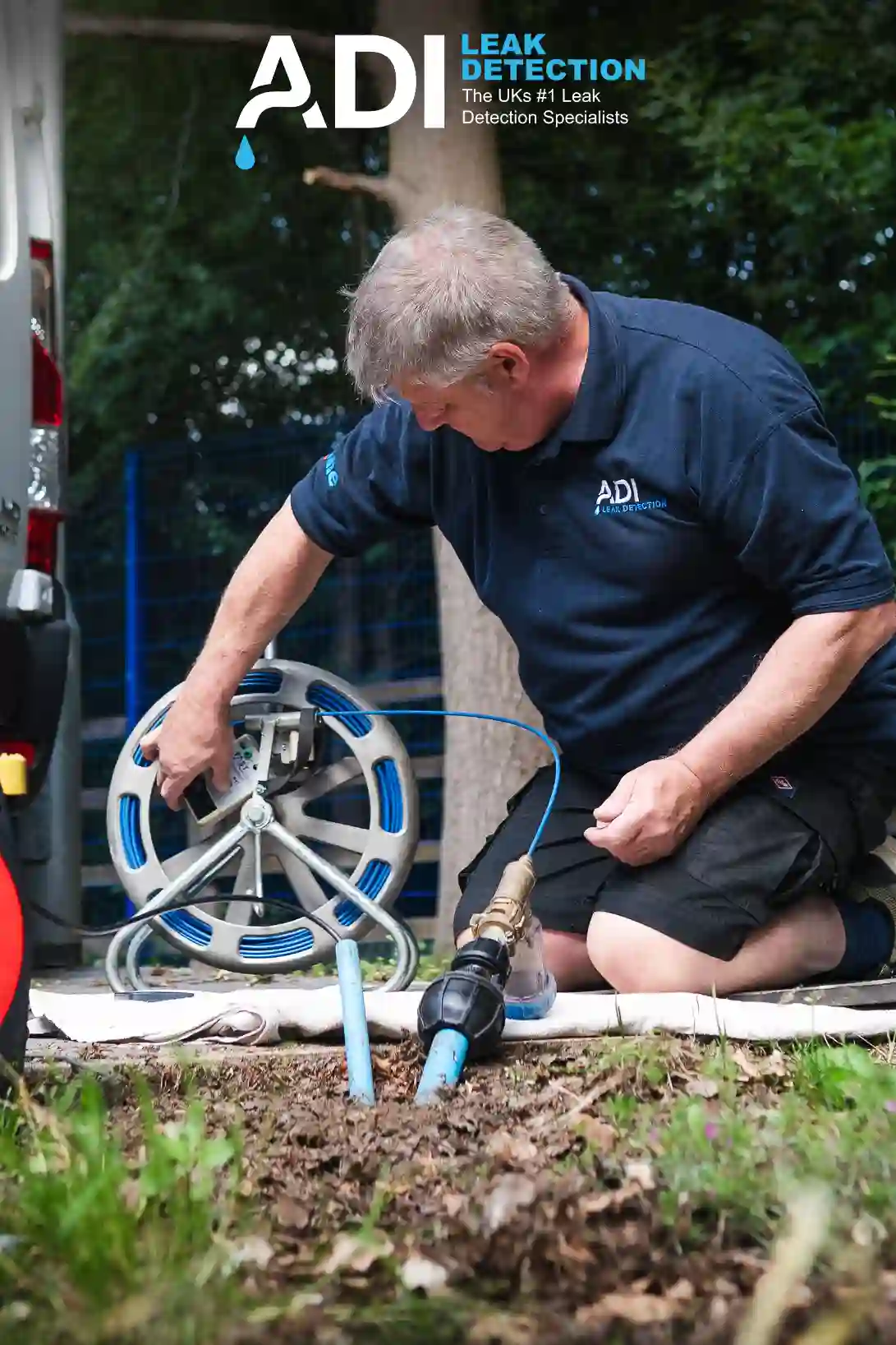 Engineer finding leak on drains